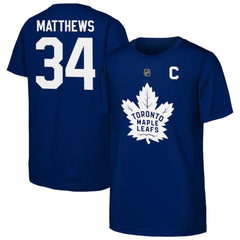 NHL Blue Auston Matthews Toronto Maple Leafs Outerstuff Youth Player Name & Number T-Shirt