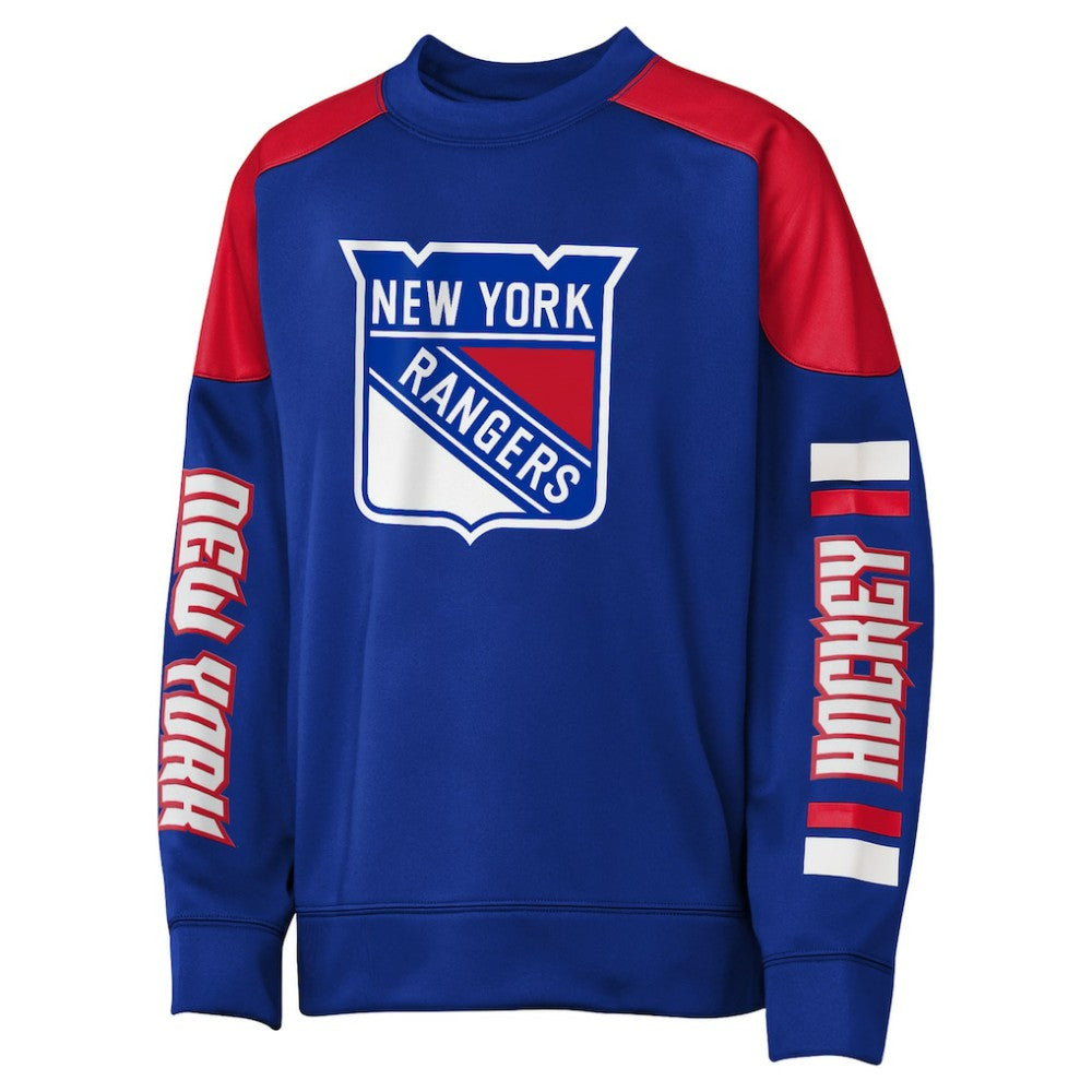 NHL Blue Mika Zibanejad New York Rangers Outerstuff Youth Best Defense Name & Number Crewneck Sweatshirt