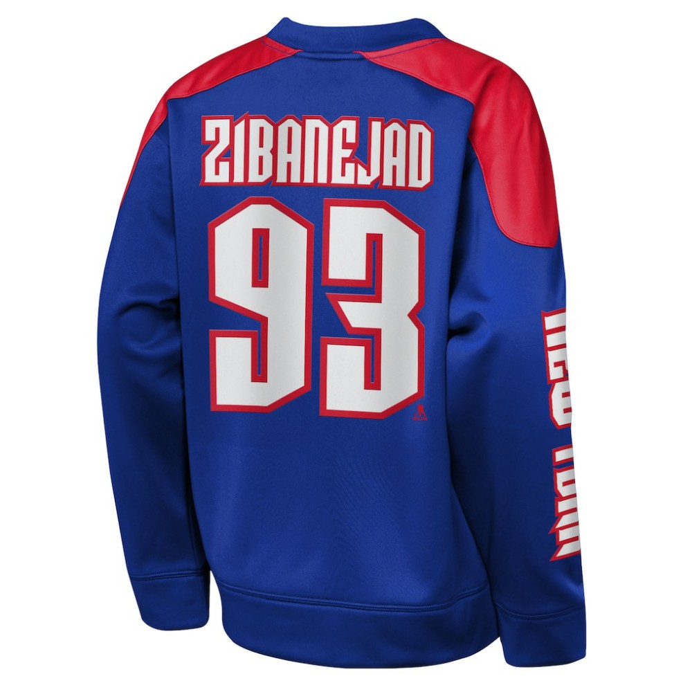 NHL Blue Mika Zibanejad New York Rangers Outerstuff Youth Best Defense Name & Number Crewneck Sweatshirt
