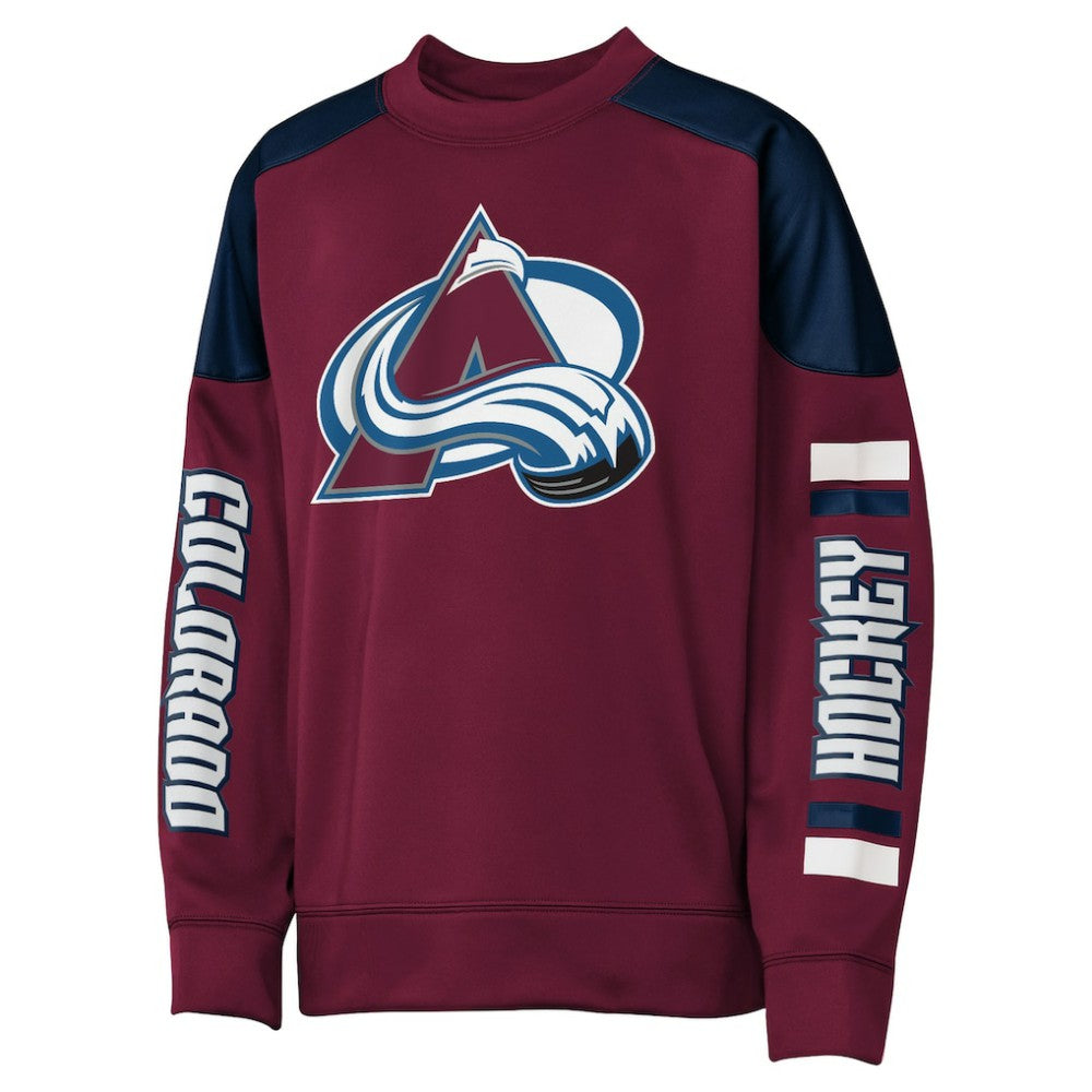 NHL Burgundy Nathan MacKinnon Colorado Avalanche Outerstuff Youth Best Defense Name & Number Crewneck Sweatshirt