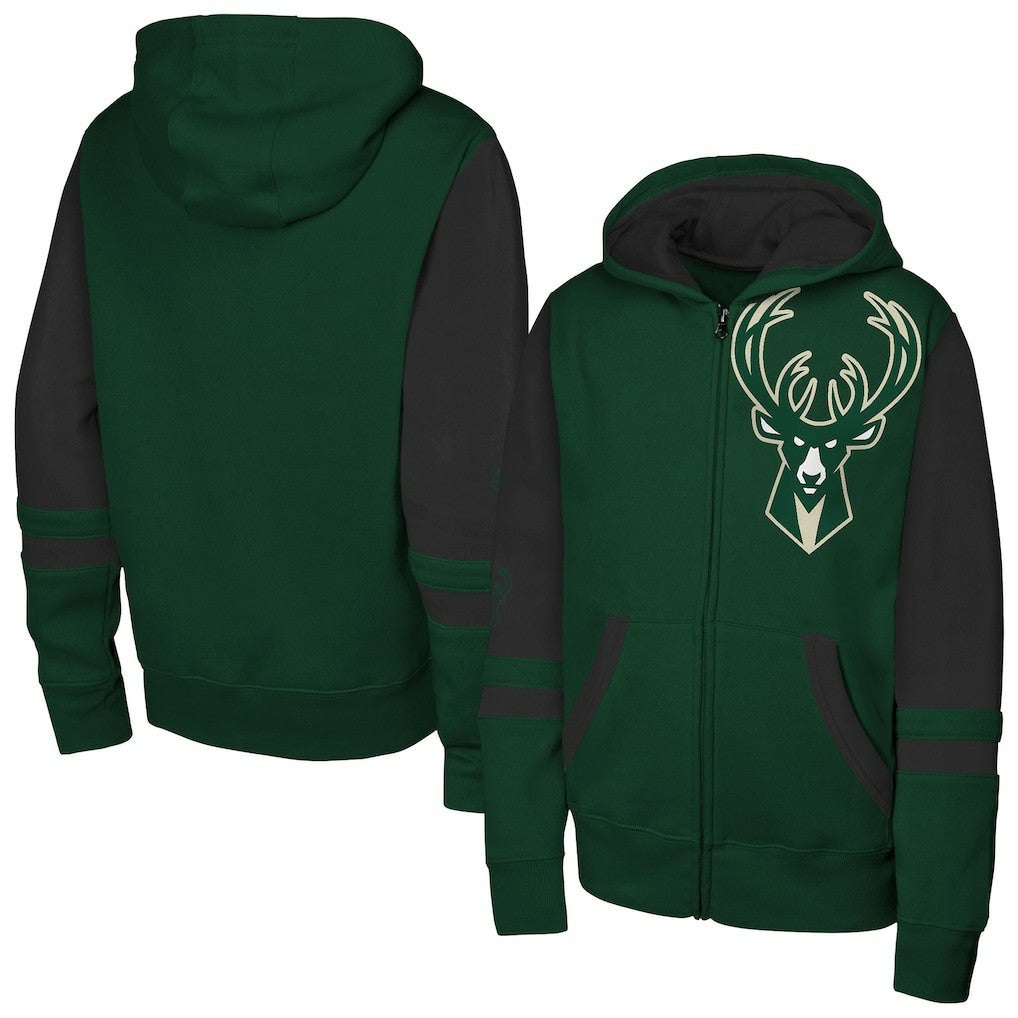 NBA Milwaukee Bucks Outerstuff Youth Straight to the League Full-Zip Hoodie