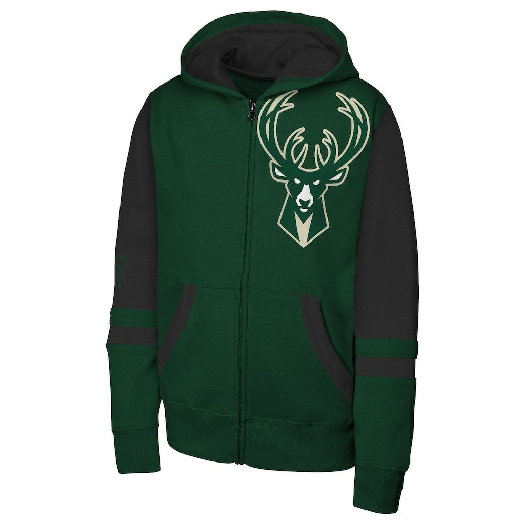 NBA Milwaukee Bucks Outerstuff Youth Straight to the League Full-Zip Hoodie