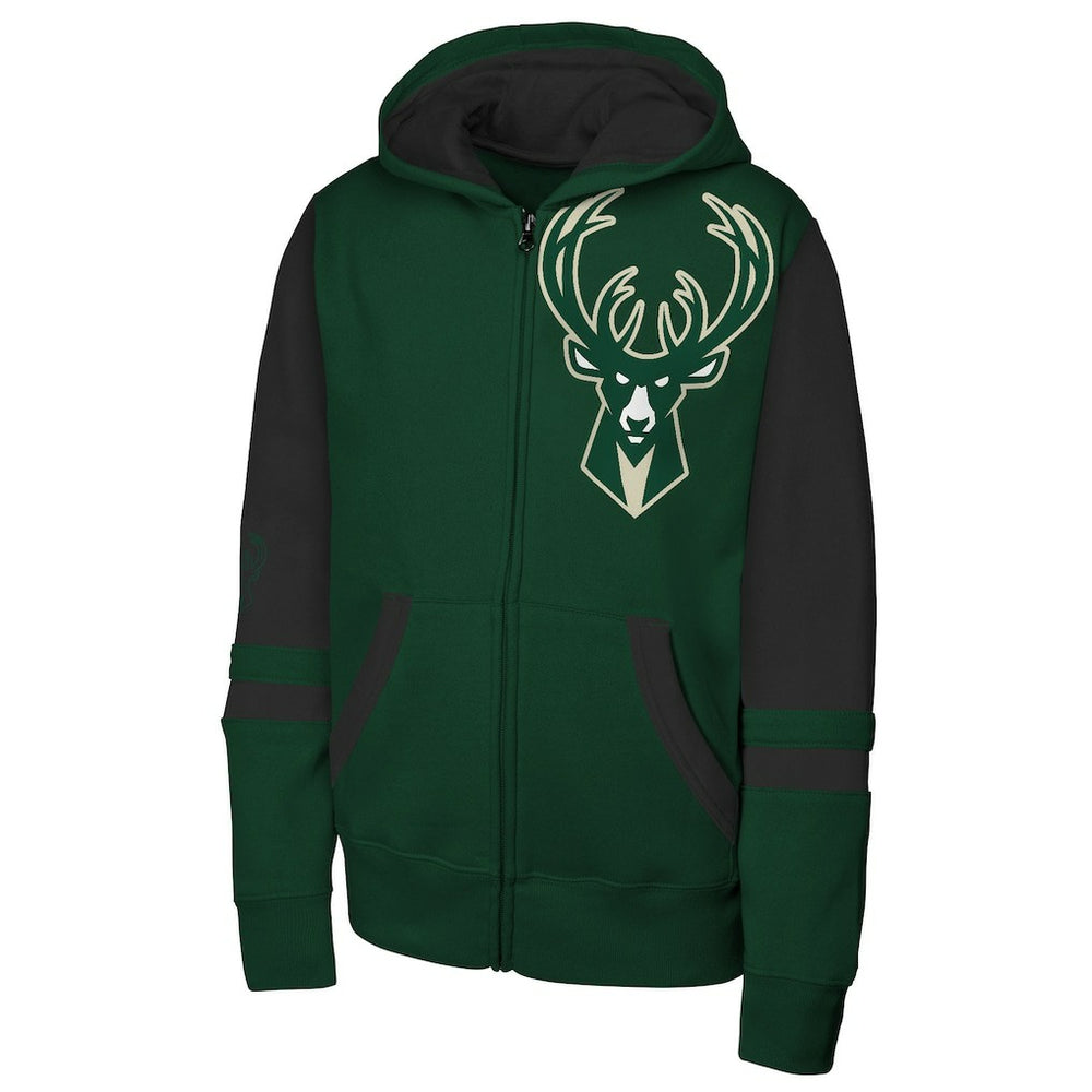 NBA Milwaukee Bucks Outerstuff Youth Straight to the League Full-Zip Hoodie