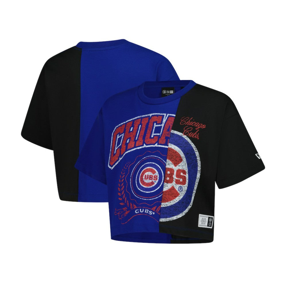 MLB Chicago Cubs New Era Women's Upcycled Colorblocked Boxy Cropped T-Shirt