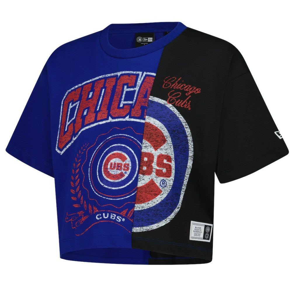 MLB Chicago Cubs New Era Women's Upcycled Colorblocked Boxy Cropped T-Shirt