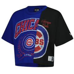 MLB Chicago Cubs New Era Women's Upcycled Colorblocked Boxy Cropped T-Shirt