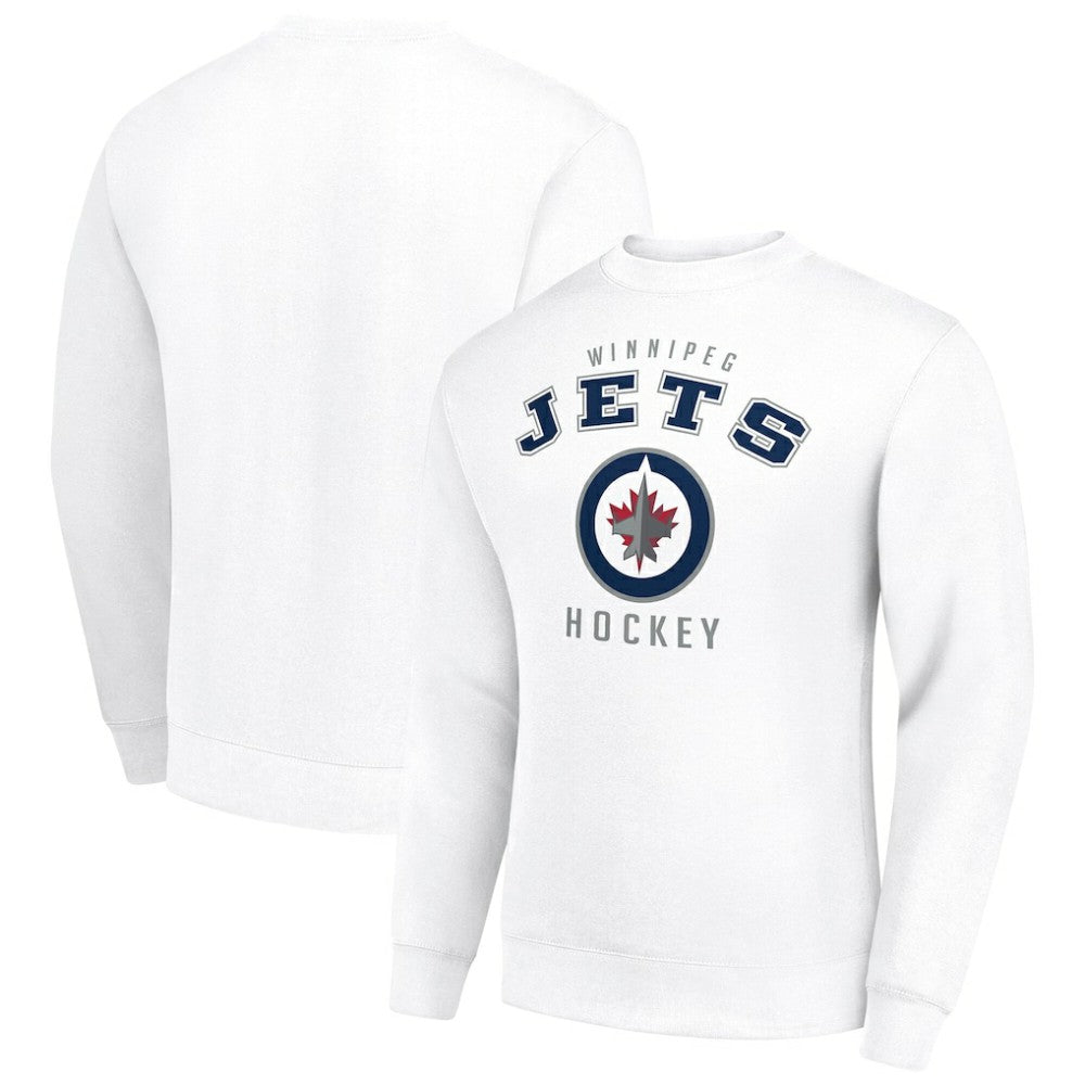 NHL White Winnipeg Jets Men's Starter Team Logo Fleece Pullover Sweatshirt