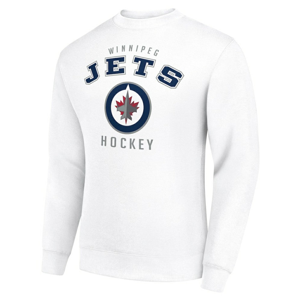 NHL White Winnipeg Jets Men's Starter Team Logo Fleece Pullover Sweatshirt