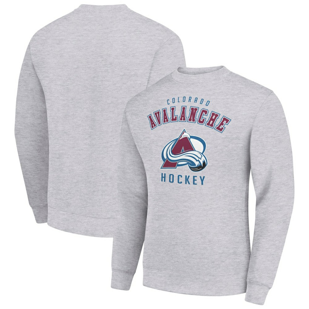 NHL Heather Gray Colorado Avalanche Men's Starter Team Logo Fleece Pullover Sweatshirt