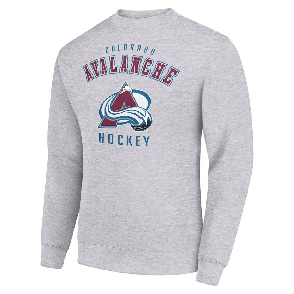 NHL Heather Gray Colorado Avalanche Men's Starter Team Logo Fleece Pullover Sweatshirt