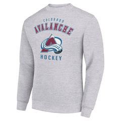 NHL Heather Gray Colorado Avalanche Men's Starter Team Logo Fleece Pullover Sweatshirt