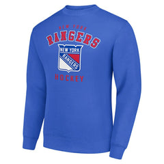 NHL Blue New York Rangers Men's Starter Team Logo Fleece Pullover Sweatshirt