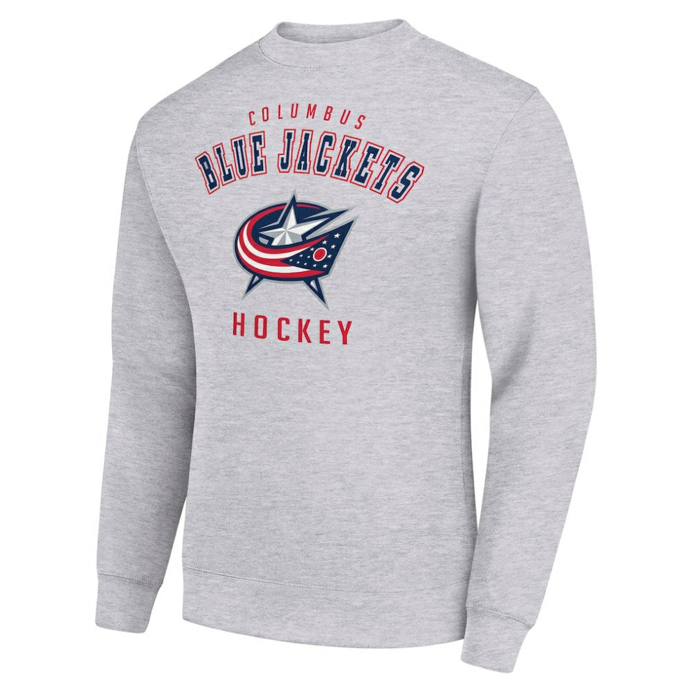 NHL Heather Gray Columbus Blue Jackets Men's Starter Team Logo Fleece Pullover Sweatshirt