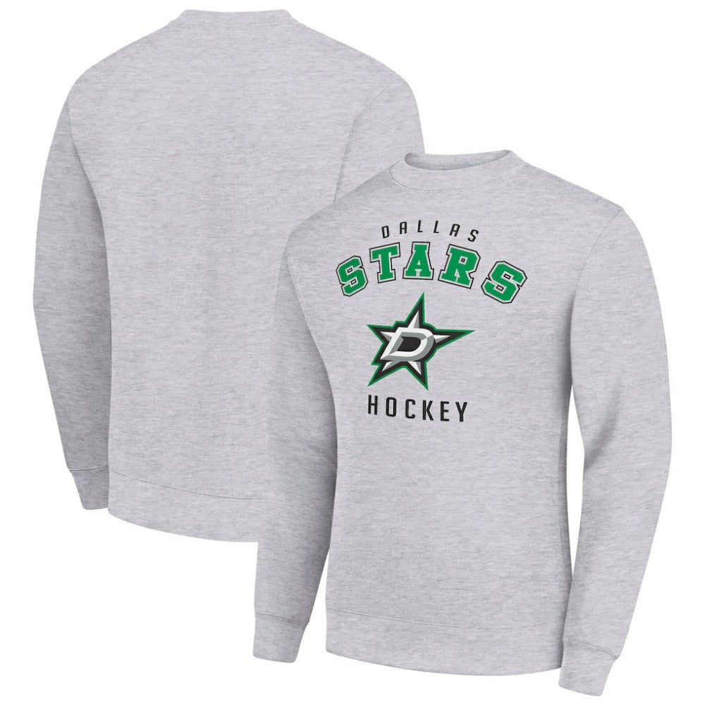 NHL Heather Gray Dallas Stars Men's Starter Team Logo Fleece Pullover Sweatshirt