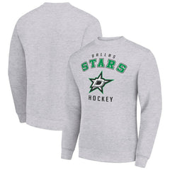 NHL Heather Gray Dallas Stars Men's Starter Team Logo Fleece Pullover Sweatshirt