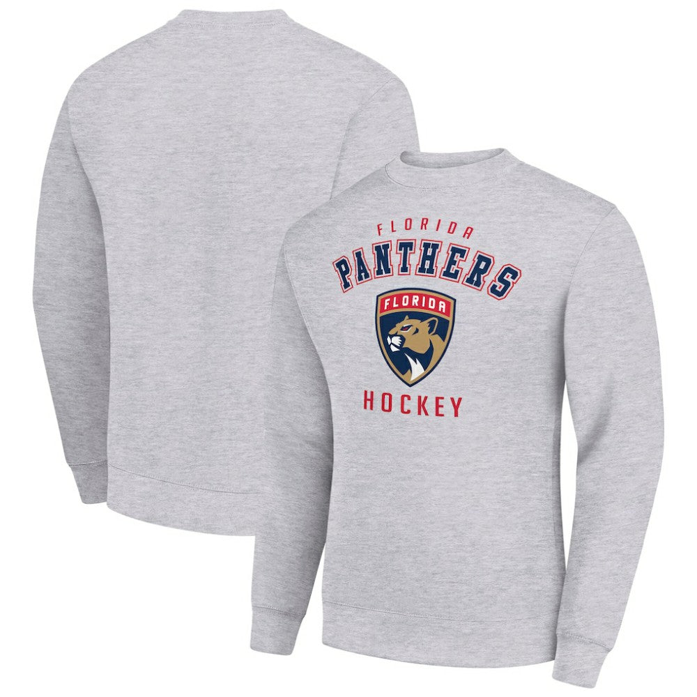 NHL Heather Gray Florida Panthers Men's Starter Team Logo Fleece Pullover Sweatshirt