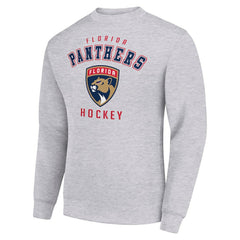 NHL Heather Gray Florida Panthers Men's Starter Team Logo Fleece Pullover Sweatshirt