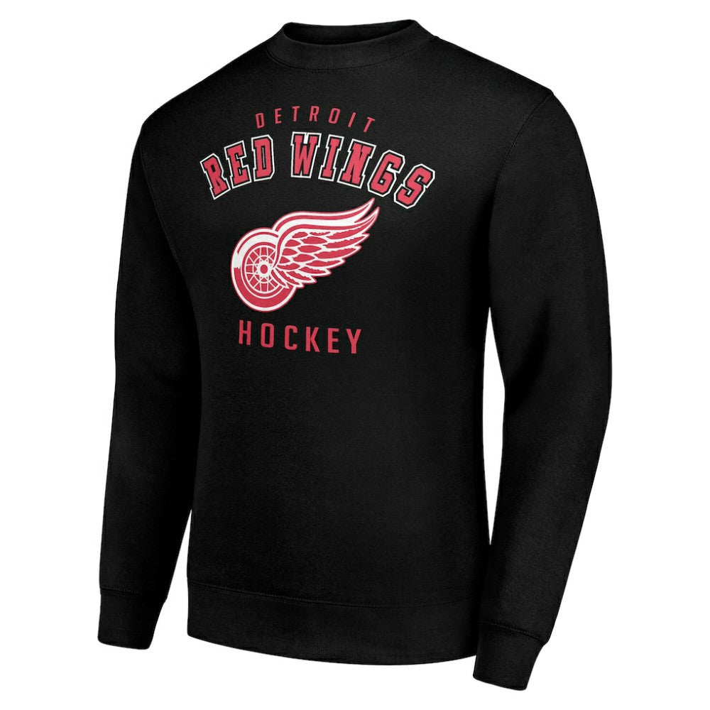 NHL Black Detroit Red Wings Men's Starter Team Logo Fleece Pullover Sweatshirt