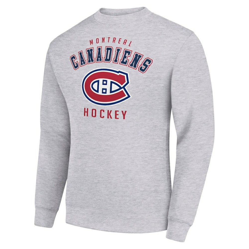 NHL Heather Gray Montreal Canadiens Men's Starter Team Logo Fleece Pullover Sweatshirt