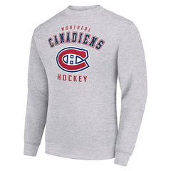 NHL Heather Gray Montreal Canadiens Men's Starter Team Logo Fleece Pullover Sweatshirt