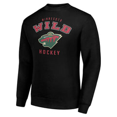 NHL Black Minnesota Wild Men's Starter Team Logo Fleece Pullover Sweatshirt
