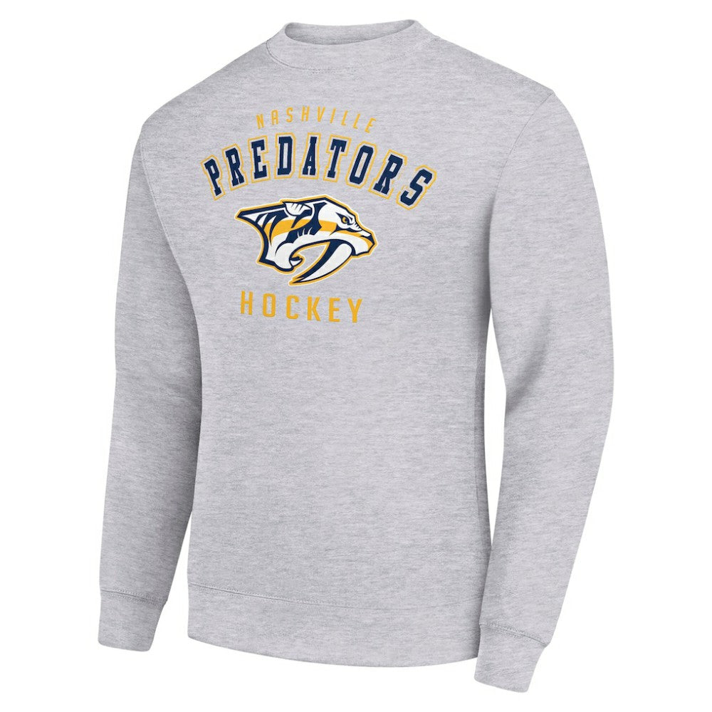 NHL Heather Gray Nashville Predators Men's Starter Team Logo Fleece Pullover Sweatshirt