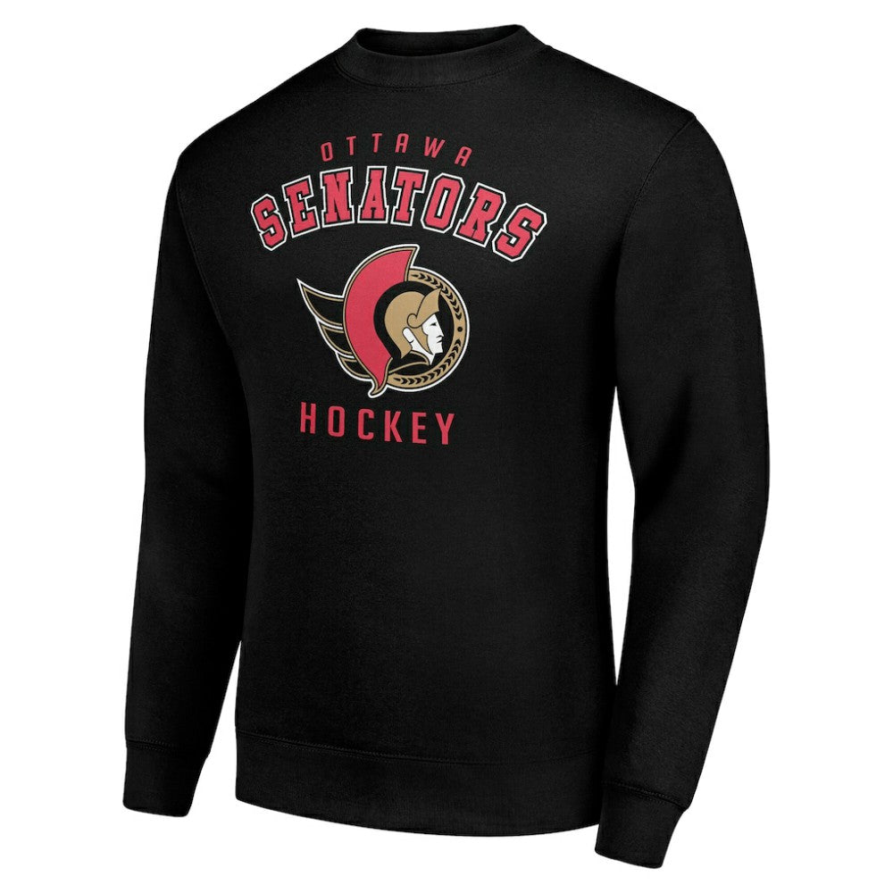 NHL Black Ottawa Senators Men's Starter Team Logo Fleece Pullover Sweatshirt
