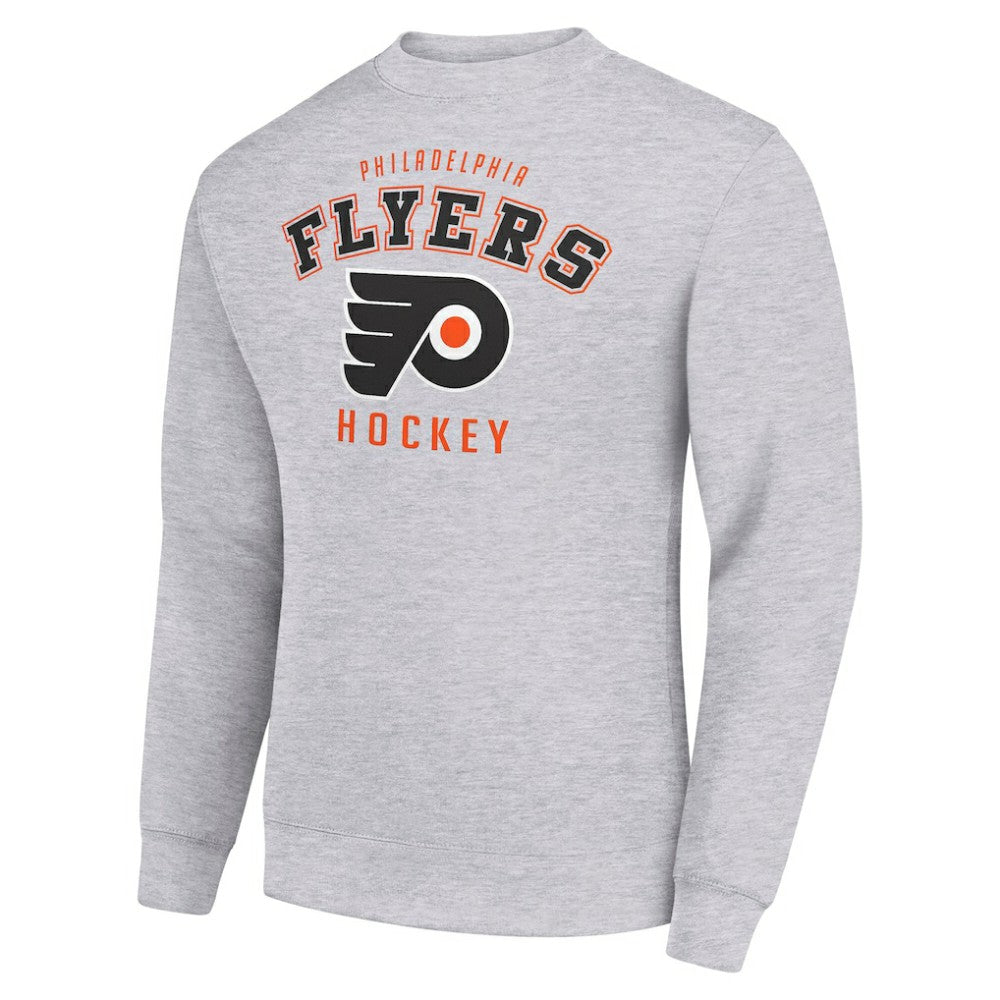 NHL Heather Gray Philadelphia Flyers Men's Starter Team Logo Fleece Pullover Sweatshirt