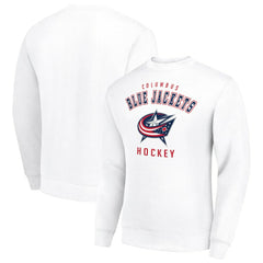 NHL White Columbus Blue Jackets Men's Starter Team Logo Fleece Pullover Sweatshirt