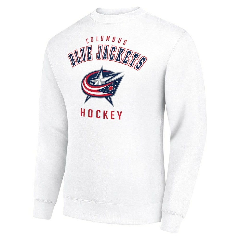 NHL White Columbus Blue Jackets Men's Starter Team Logo Fleece Pullover Sweatshirt
