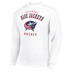 NHL White Columbus Blue Jackets Men's Starter Team Logo Fleece Pullover Sweatshirt