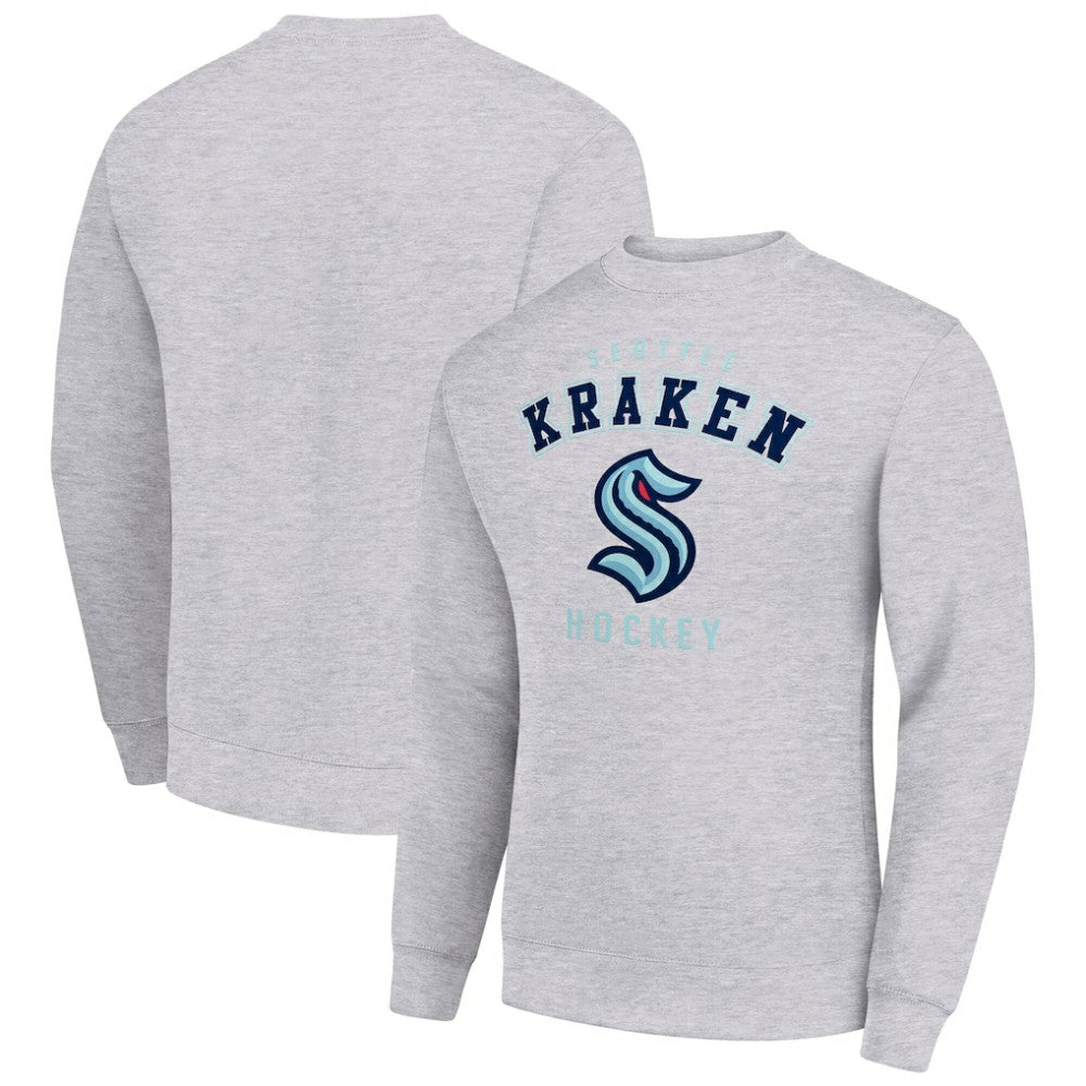 NHL Heather Gray Seattle Kraken Men's Starter Team Logo Fleece Pullover Sweatshirt