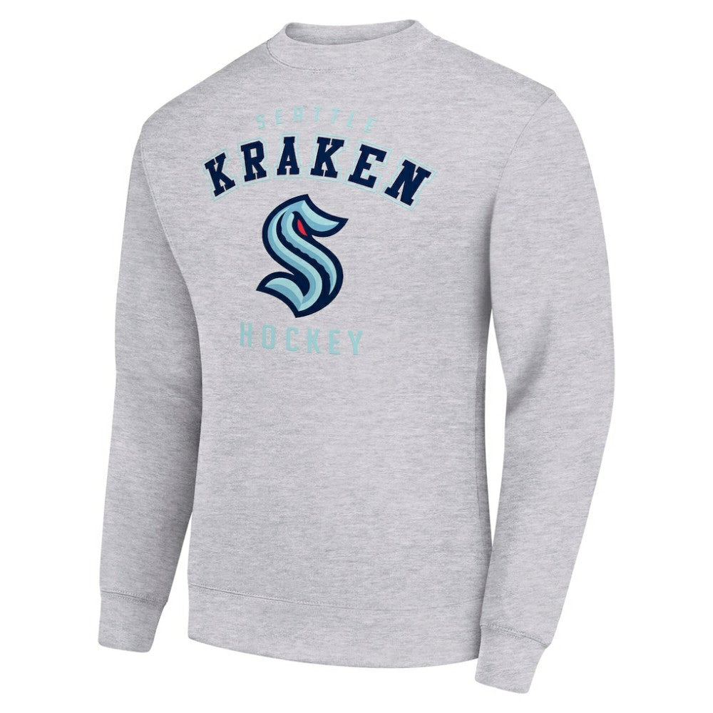 NHL Heather Gray Seattle Kraken Men's Starter Team Logo Fleece Pullover Sweatshirt