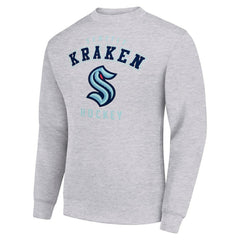 NHL Heather Gray Seattle Kraken Men's Starter Team Logo Fleece Pullover Sweatshirt
