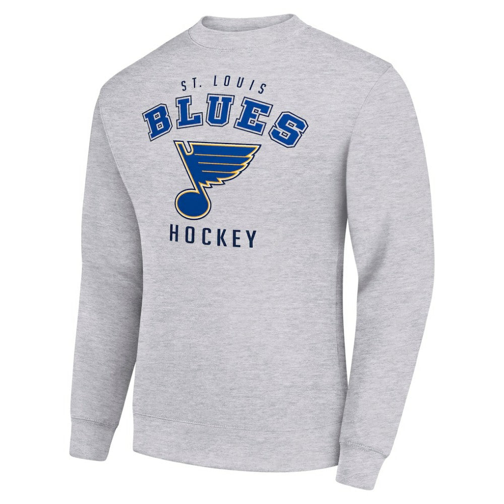 NHL Heather Gray St. Louis Blues Men's Starter Team Logo Fleece Pullover Sweatshirt