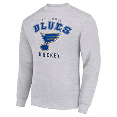 NHL Heather Gray St. Louis Blues Men's Starter Team Logo Fleece Pullover Sweatshirt