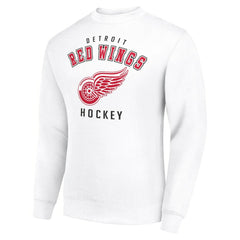NHL White Detroit Red Wings Men's Starter Team Logo Fleece Pullover Sweatshirt