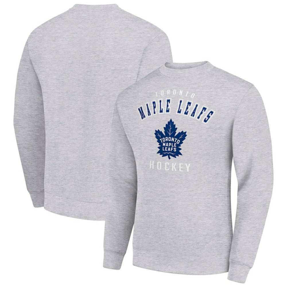 NHL Heather Gray Toronto Maple Leafs Men's Starter Team Logo Fleece Pullover Sweatshirt
