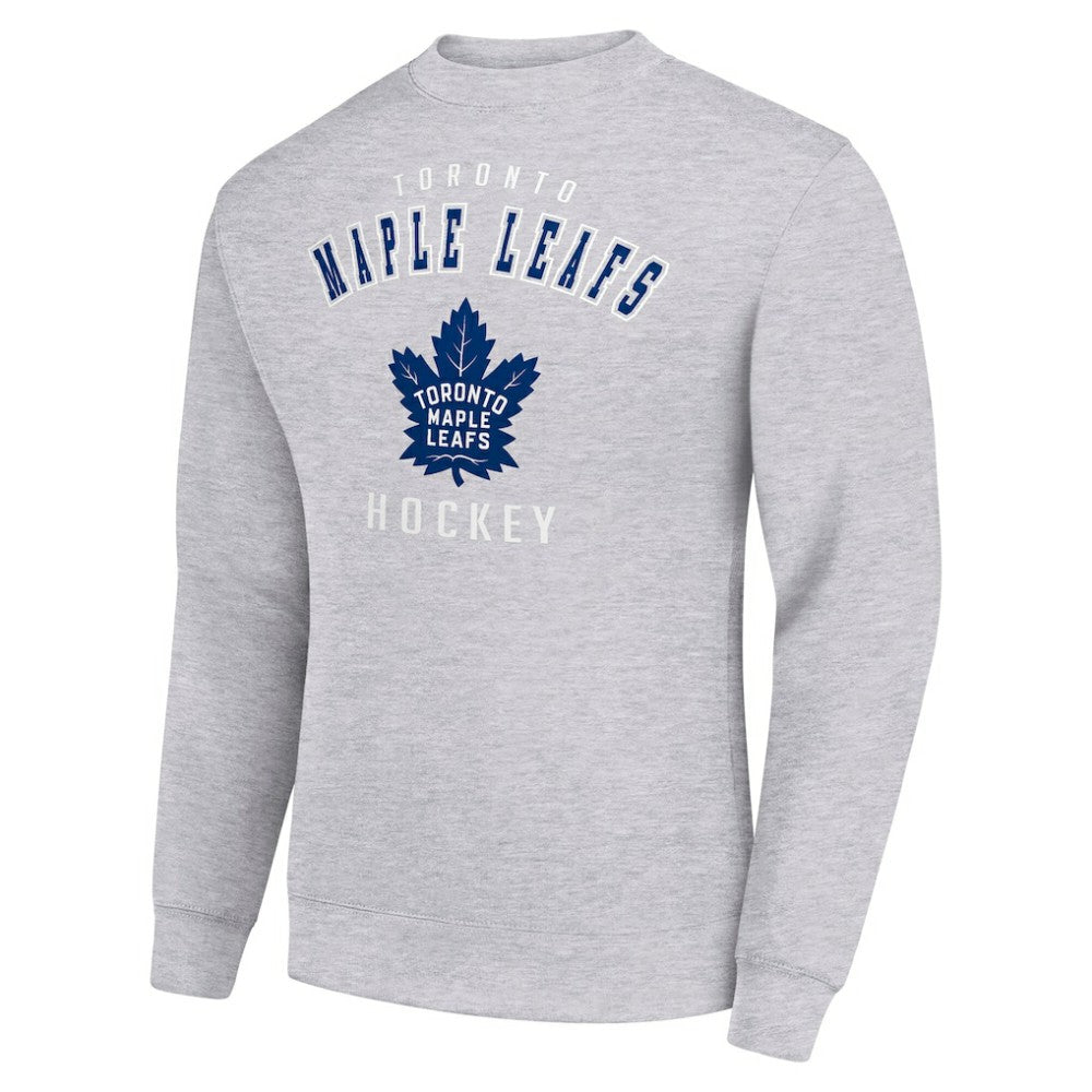NHL Heather Gray Toronto Maple Leafs Men's Starter Team Logo Fleece Pullover Sweatshirt