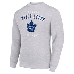 NHL Heather Gray Toronto Maple Leafs Men's Starter Team Logo Fleece Pullover Sweatshirt