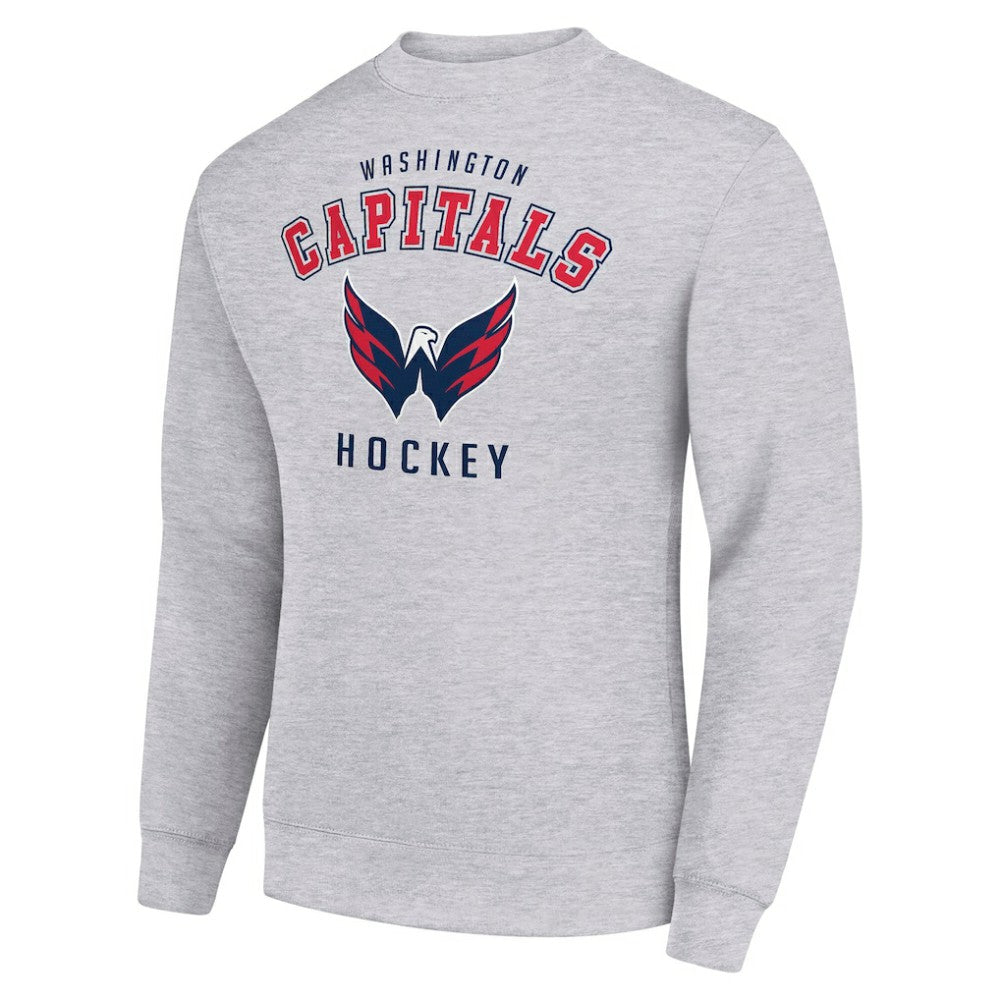 NHL Heather Gray Washington Capitals Men's Starter Team Logo Fleece Pullover Sweatshirt