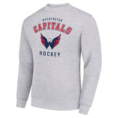 NHL Heather Gray Washington Capitals Men's Starter Team Logo Fleece Pullover Sweatshirt
