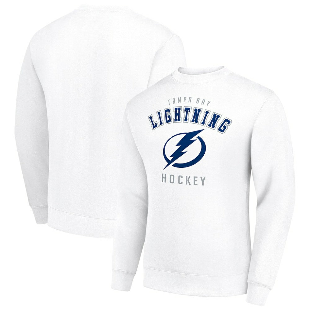 NHL White Tampa Bay Lightning Men's Starter Team Logo Fleece Pullover Sweatshirt