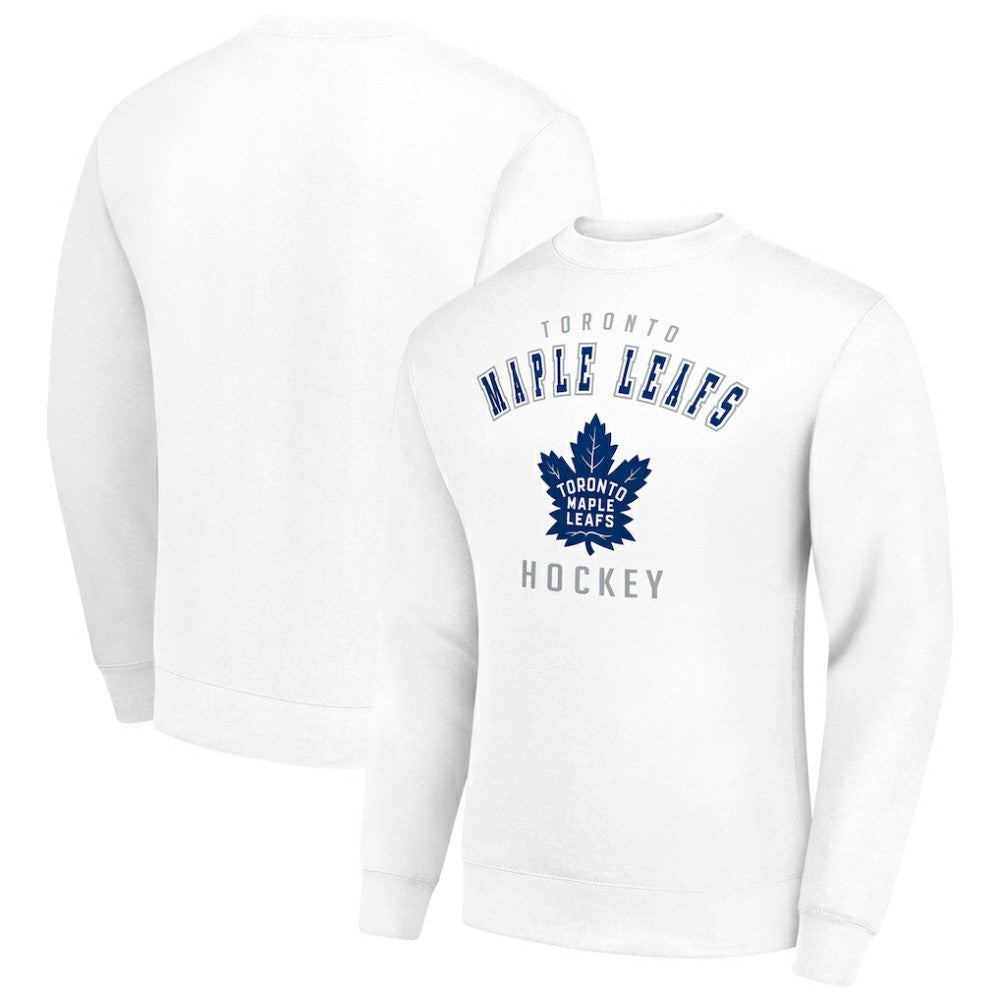NHL White Toronto Maple Leafs Men's Starter Team Logo Fleece Pullover Sweatshirt