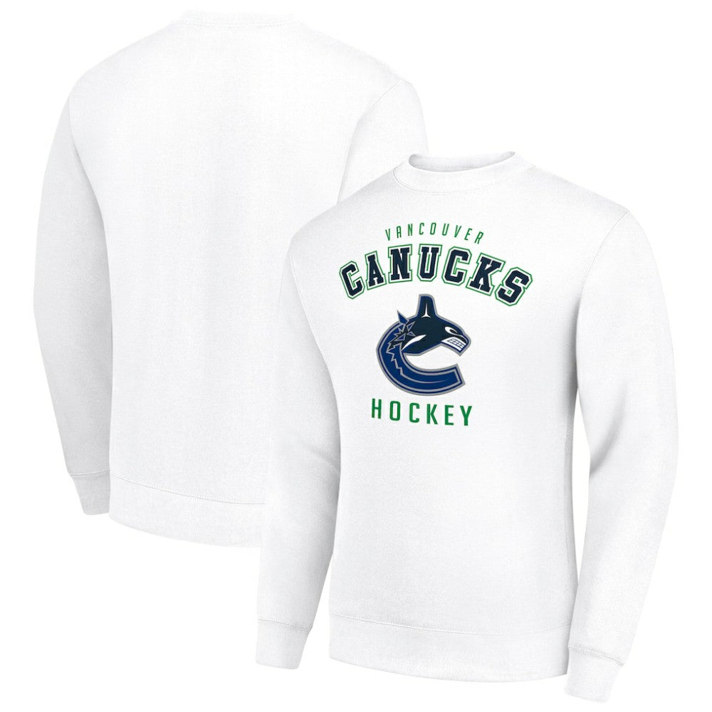 NHL White Vancouver Canucks Men's Starter Team Logo Fleece Pullover Sweatshirt