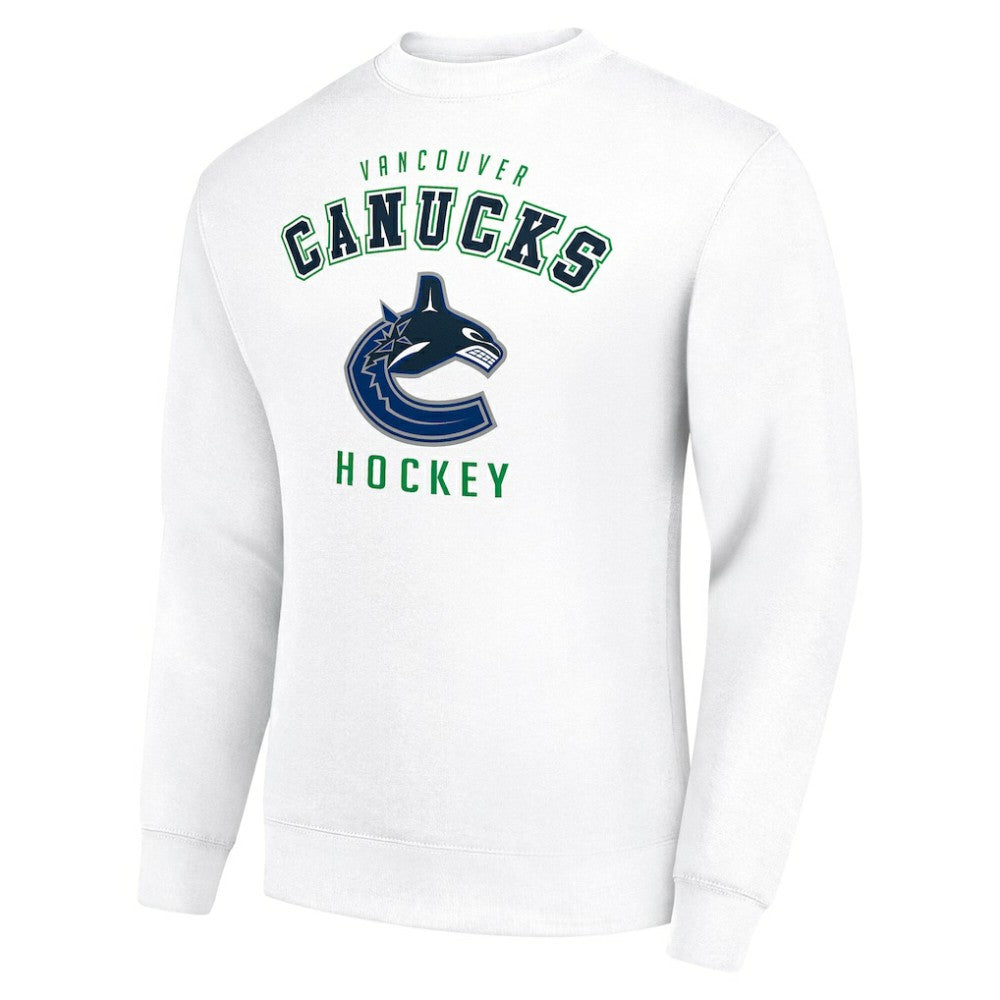 NHL White Vancouver Canucks Men's Starter Team Logo Fleece Pullover Sweatshirt