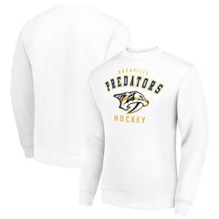 NHL White Nashville Predators Men's Starter Team Logo Fleece Pullover Sweatshirt
