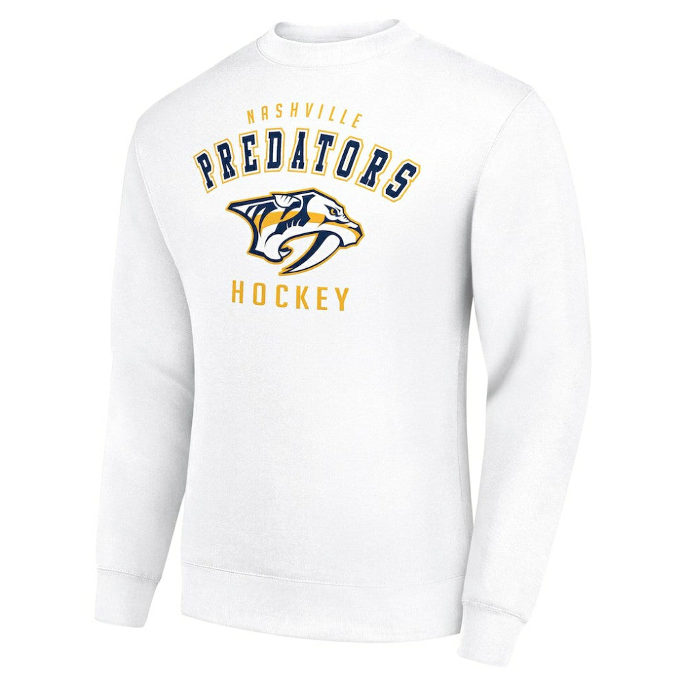 NHL White Nashville Predators Men's Starter Team Logo Fleece Pullover Sweatshirt