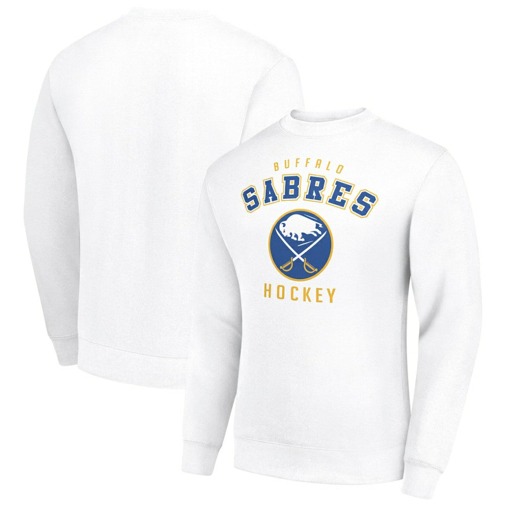 NHL White Buffalo Sabres Men's Starter Team Logo Fleece Pullover Sweatshirt