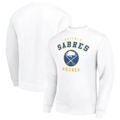 NHL White Buffalo Sabres Men's Starter Team Logo Fleece Pullover Sweatshirt